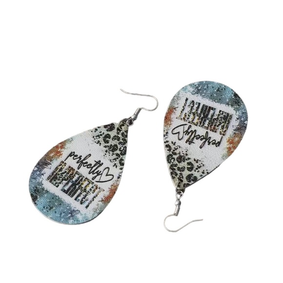 Perfectly Imperfect Leather Teardrop Drop Earrings - Picture 6 of 6